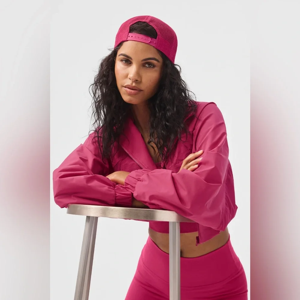 NWT Alo Yoga‎ ✨ Cropped Playmaker Jacket Pink Summer Crush Size Large (12-14)